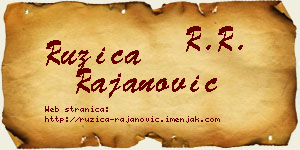 Ružica Rajanović vizit kartica